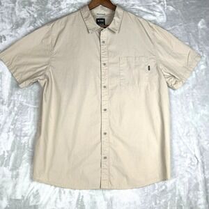 Button Down Shirt Mens Short Sleeve Pocket Casual Tan Stance XXL/TTG beige